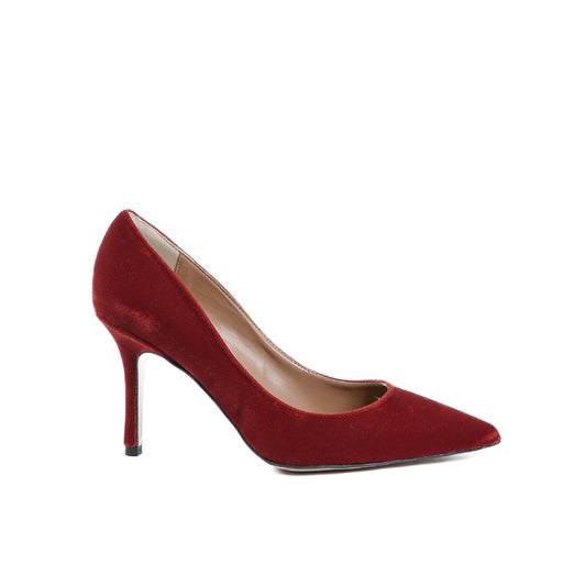 19V69 ITALIA by VERSACE 19.69 ABBIGLIAMENTO SPORTIVO S.R.L. - 19V69 Italia Womens Pump Red DEC85 VELLUTO GRANATA