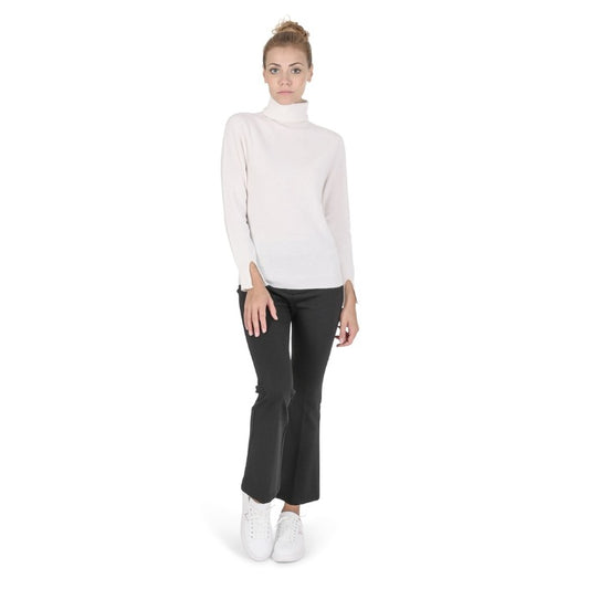 Crown of Edinburgh Cashmere - Crown of Edinburgh Cashmere Womens Turtleneck Sweater COE 0023 OFF WHITE