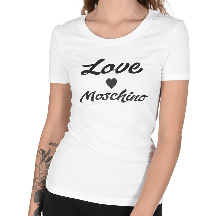 Love Moschino - Love Moschino Womens T-Shirt W 4 H19 28 E 1951 A00 OPTICAL WHITE