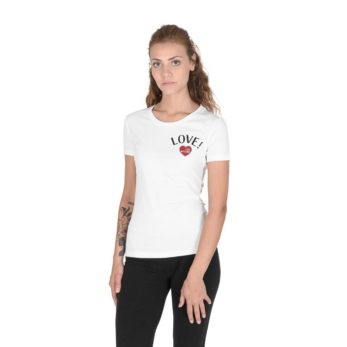 Love Moschino - Love Moschino Womens T-Shirt W 4 H19 12 E 1951 A00 OPTICAL WHITE