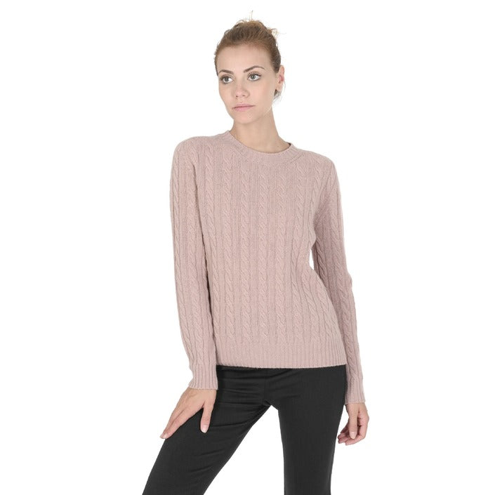 Crown of Edinburgh Cashmere - Crown of Edinburgh Cashmere Womens Round Neck Sweater COE 0033 PINK