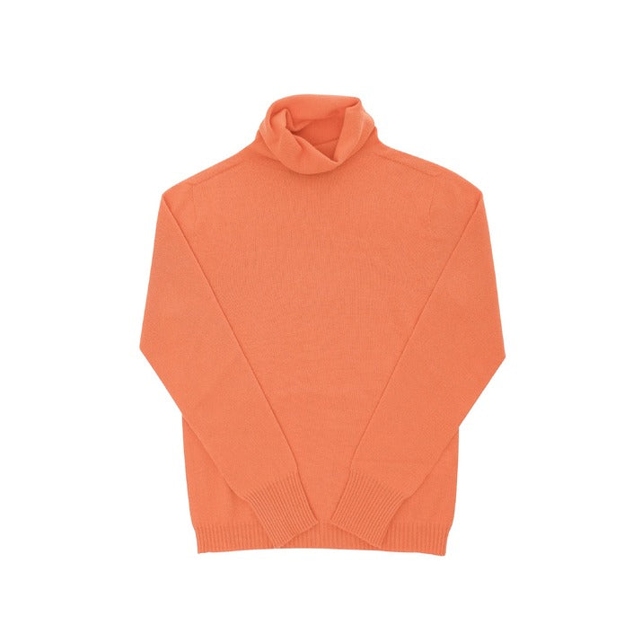 Crown of Edinburgh Cashmere - Crown of Edinburgh Cashmere Womens Turtleneck Sweater COE 0023 ORANGE