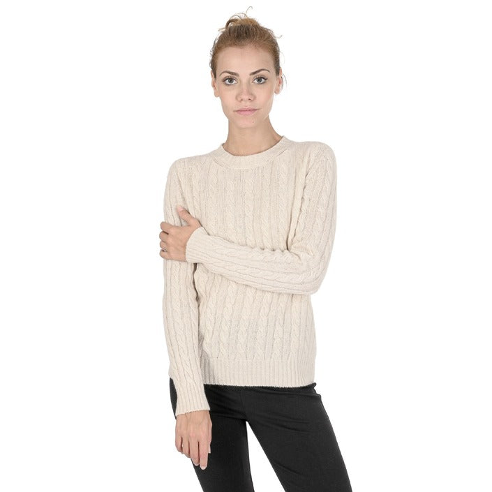 Crown of Edinburgh Cashmere - Crown of Edinburgh Cashmere Womens Round Neck Sweater COE 0033 CREAM