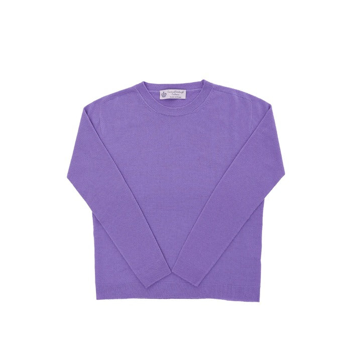 Crown of Edinburgh Cashmere - Crown of Edinburgh Cashmere Womens Round Neck Sweater COE 0014 LAVENDER