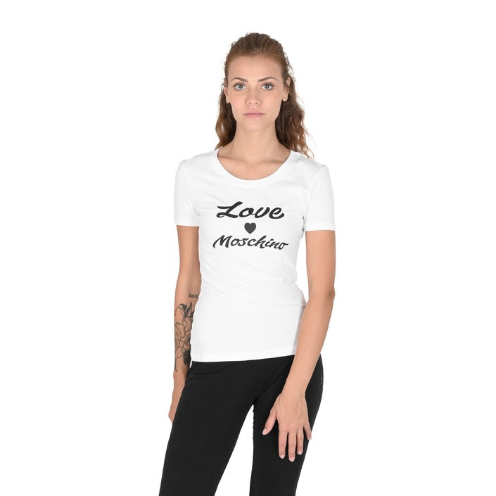 Love Moschino - Love Moschino Womens T-Shirt W 4 H19 28 E 1951 A00 OPTICAL WHITE