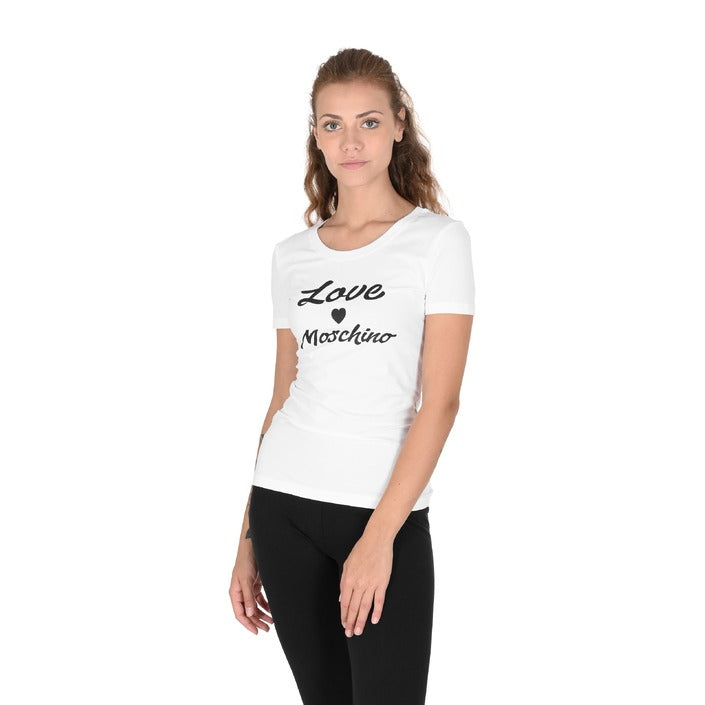 Love Moschino - Love Moschino Womens T-Shirt W 4 H19 28 E 1951 A00 OPTICAL WHITE