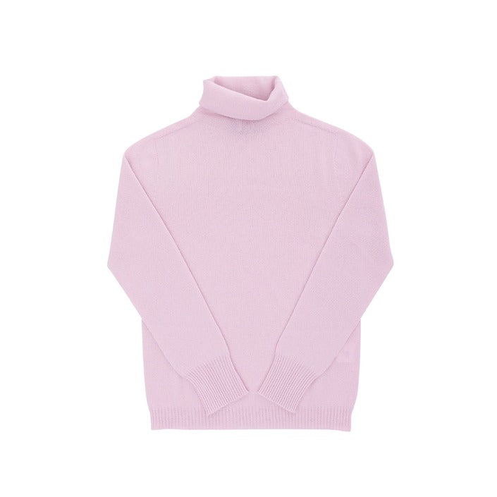 Crown of Edinburgh Cashmere - Crown of Edinburgh Cashmere Womens Turtleneck Sweater COE 0023 PINK