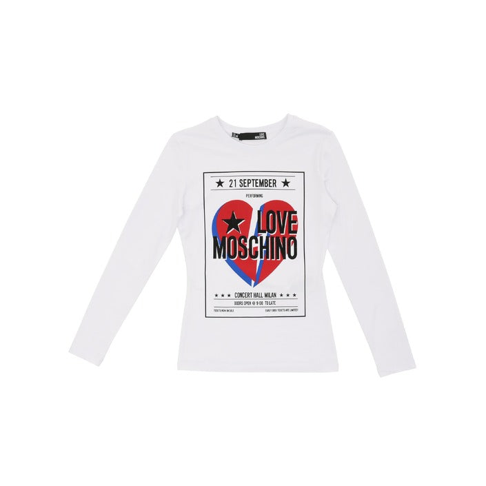 Love Moschino - Love Moschino Womens T-Shirt W 4 G52 15 E 1951 A00 OPTICAL WHITE