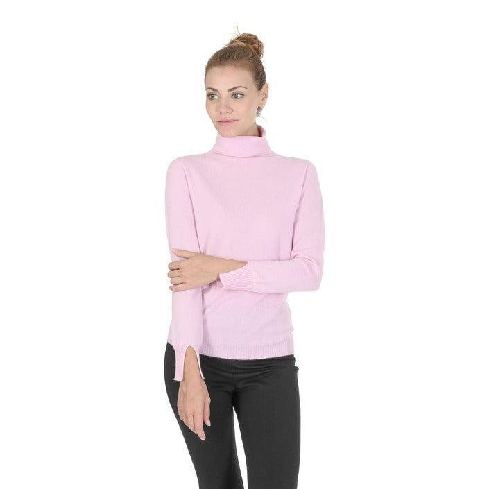 Crown of Edinburgh Cashmere - Crown of Edinburgh Cashmere Womens Turtleneck Sweater COE 0023 PINK