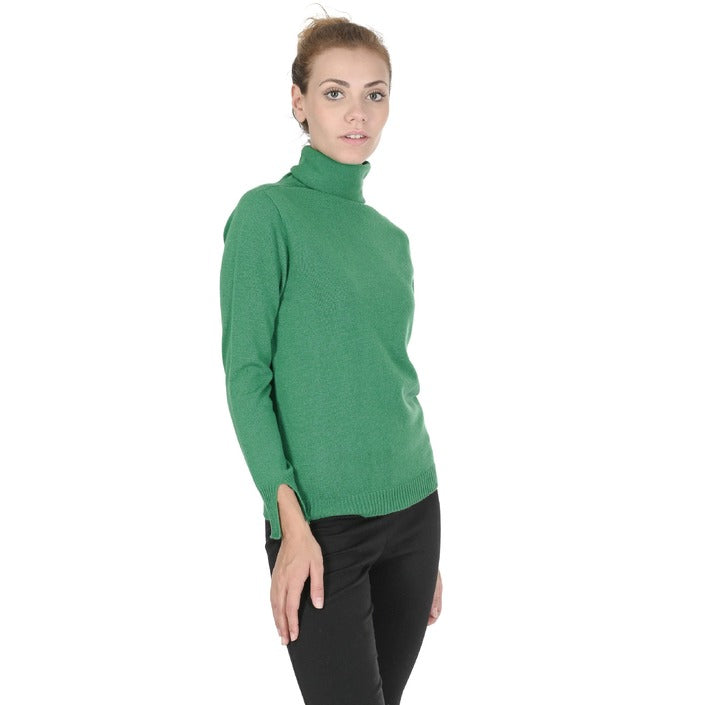 Crown of Edinburgh Cashmere - Crown of Edinburgh Cashmere Womens Turtleneck Sweater COE 0023 GREEN