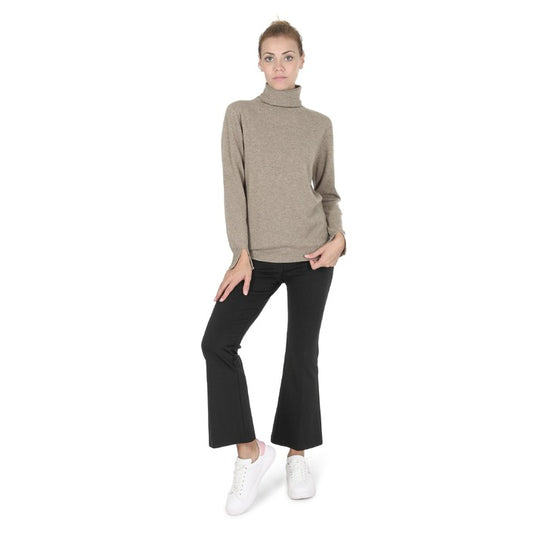 Crown of Edinburgh Cashmere - Crown of Edinburgh Cashmere Womens Turtleneck Sweater COE 0023 ECRU