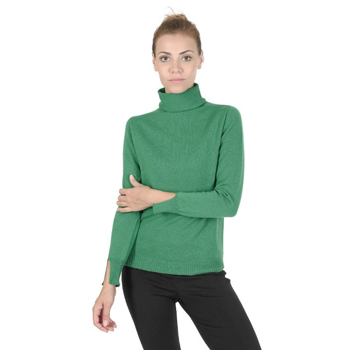 Crown of Edinburgh Cashmere - Crown of Edinburgh Cashmere Womens Turtleneck Sweater COE 0023 GREEN