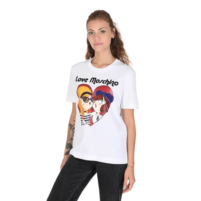 Love Moschino - Love Moschino Womens T-Shirt W 4 H06 13 M 3517 A00 OPTICAL WHITE