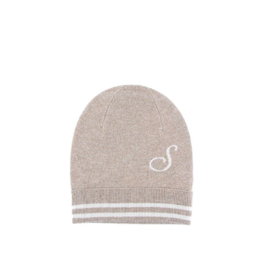 Crown of Edinburgh Cashmere - Crown of Edinburgh Cashmere Monogrammed Beanie BRUNTSFIELD CAMEL S