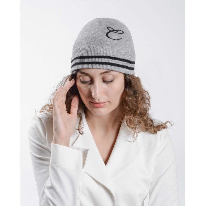 Crown of Edinburgh Cashmere - Crown of Edinburgh Cashmere Monogrammed Beanie BRUNTSFIELD GREY C