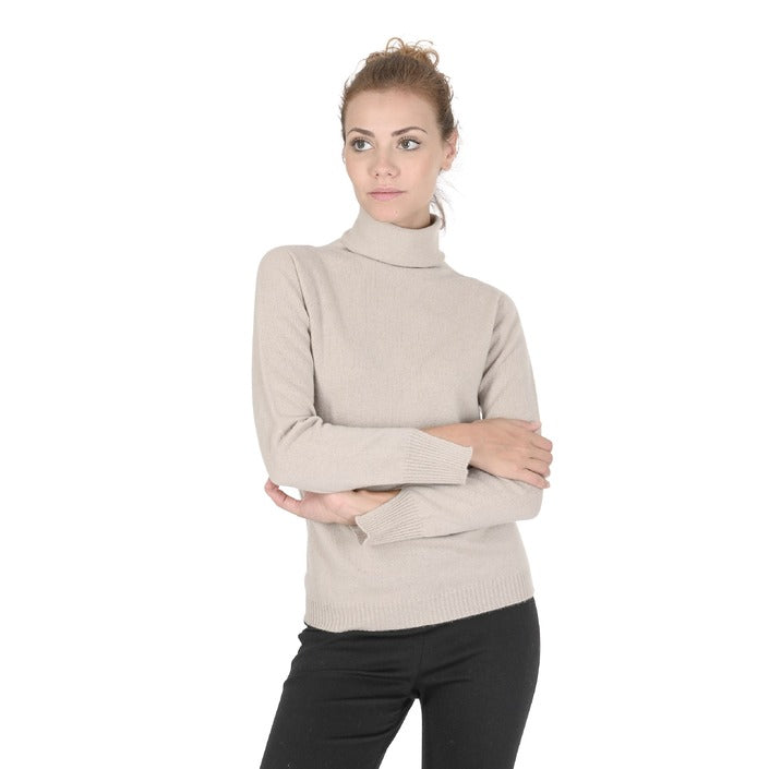 Crown of Edinburgh Cashmere - Crown of Edinburgh Cashmere Womens Turtleneck Sweater COE 0023 TAUPE