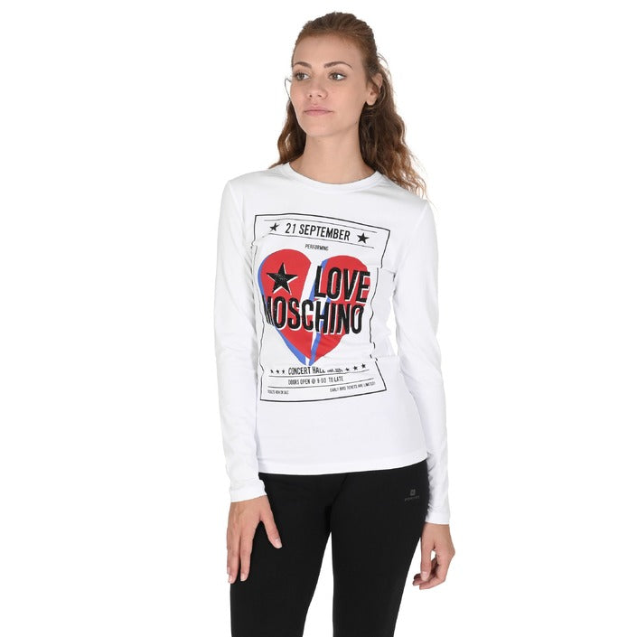 Love Moschino - Love Moschino Womens T-Shirt W 4 G52 15 E 1951 A00 OPTICAL WHITE