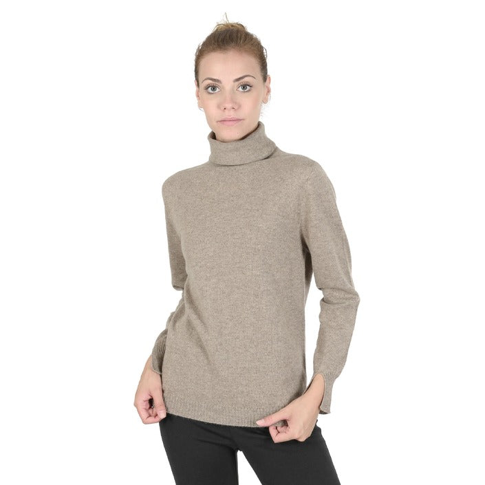 Crown of Edinburgh Cashmere - Crown of Edinburgh Cashmere Womens Turtleneck Sweater COE 0023 ECRU