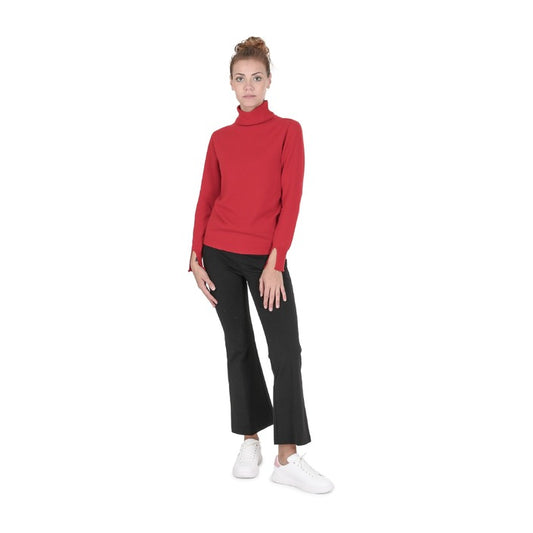 Crown of Edinburgh Cashmere - Crown of Edinburgh Cashmere Womens Turtleneck Sweater COE 0023 RED