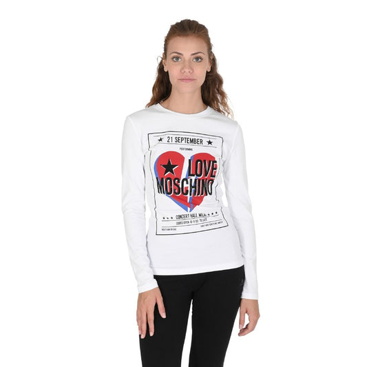 Love Moschino - Love Moschino Womens T-Shirt W 4 G52 15 E 1951 A00 OPTICAL WHITE